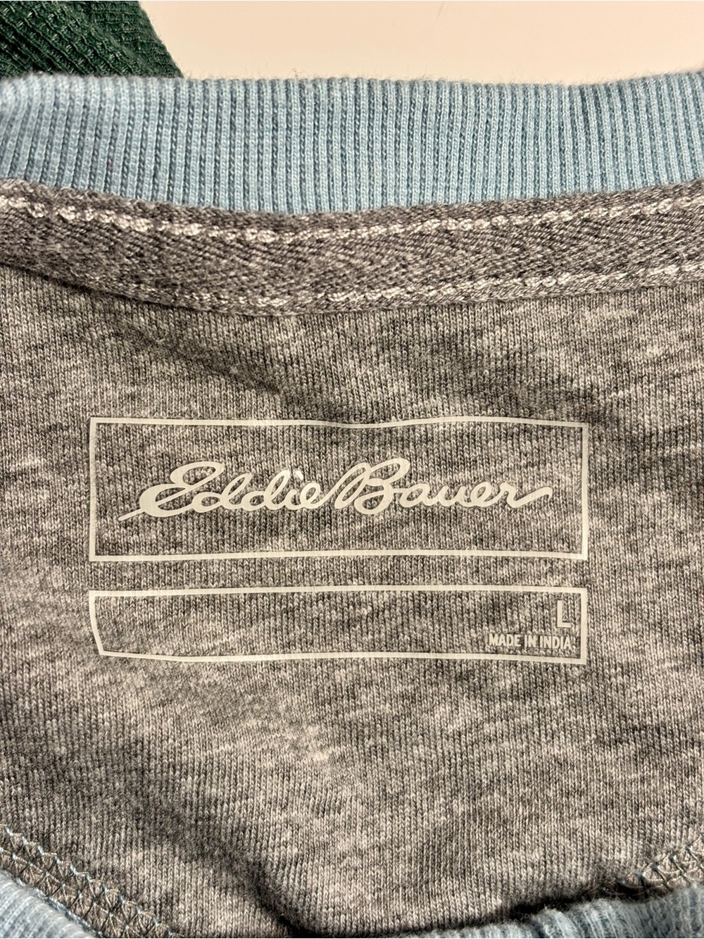 Men's Eddie Bauer Light Blue Long-Sleeve Henley - Size L - Picture 4 of 5